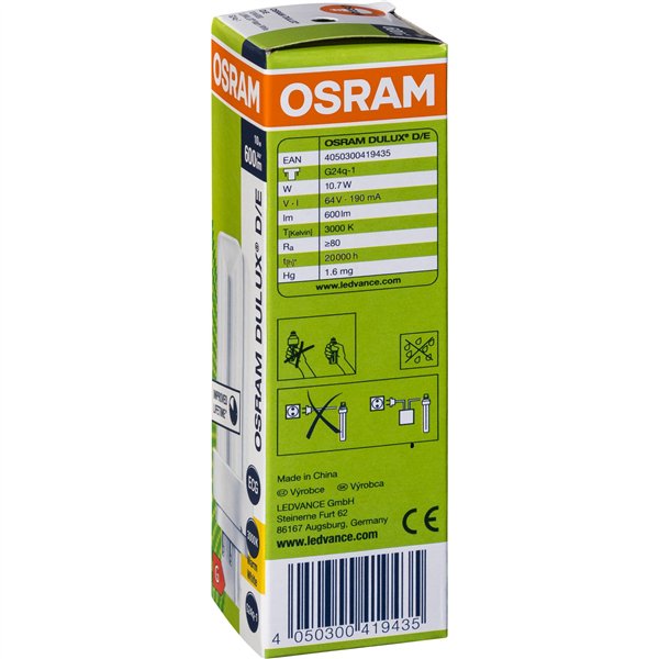 Osram DULUX D/E Energy-saving Lamp 10W/830 G24Q-1 FS1