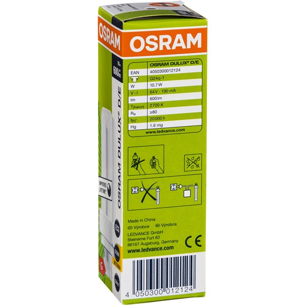 Osram DULUX D/E Energy-saving Lamp 10W/827 G24Q-1 FS1