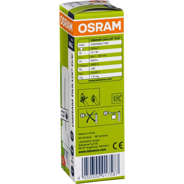 Osram DULUX D/E Energy-saving Lamp 10W/840 G24Q-1 FS1