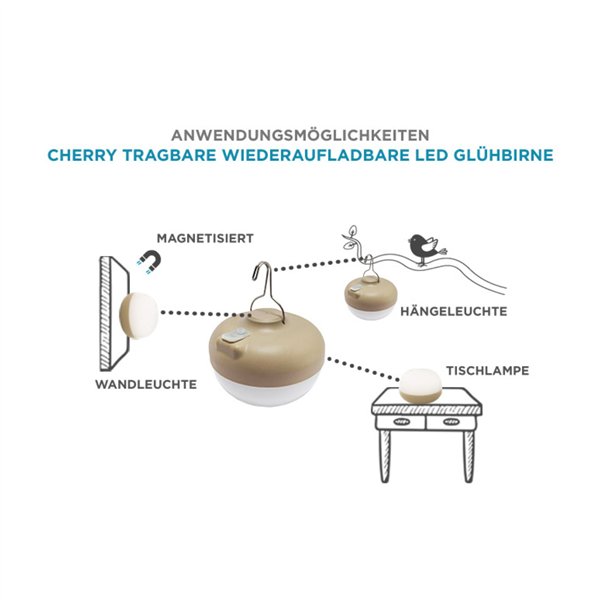 New Garden CHERRY BULB BATTERY Solar&Rechargeable warm light
