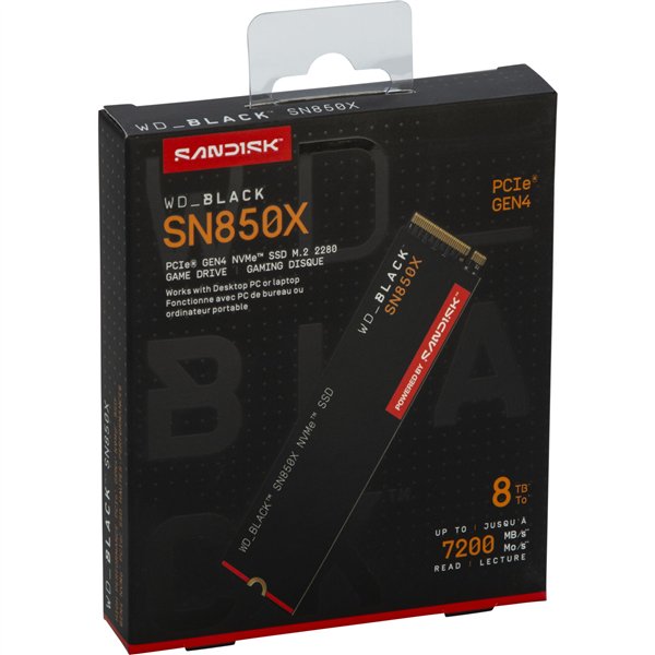 Western Digital Black SSD    8TB SN850 NVMe           WDS800T2X0E