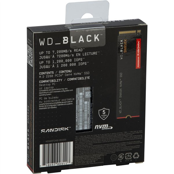 Western Digital Black SSD    8TB SN850 NVMe           WDS800T2X0E