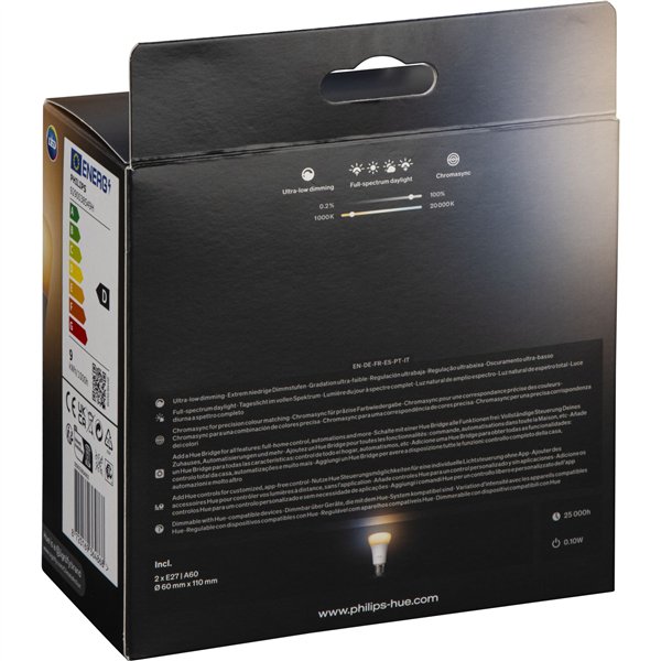 Philips Hue LED Lampe E27 2er Set 1100lm White Ambiance