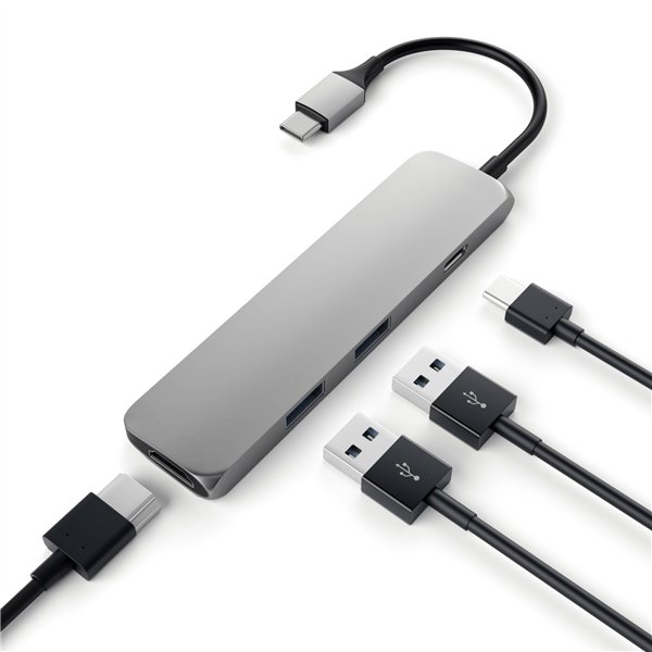 Satechi Type-C USB Passthrough HDMI Hub Space grigio