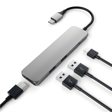 Satechi Type-C USB Passthrough HDMI Hub Space grigio