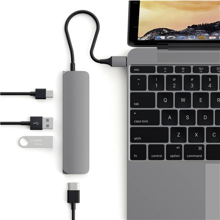 Satechi Type-C USB Passthrough HDMI Hub Space grigio