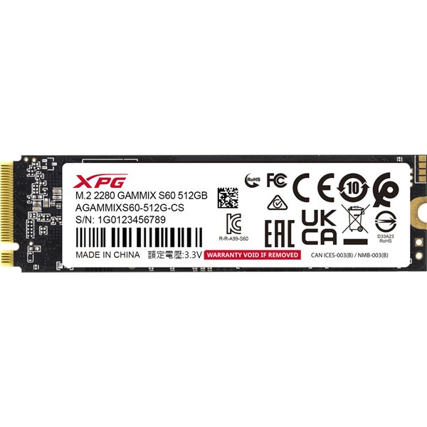 ADATA-XPG SSD PCIe Gen 4x4 512GB GAMMIX S60 R/W 4700/1700