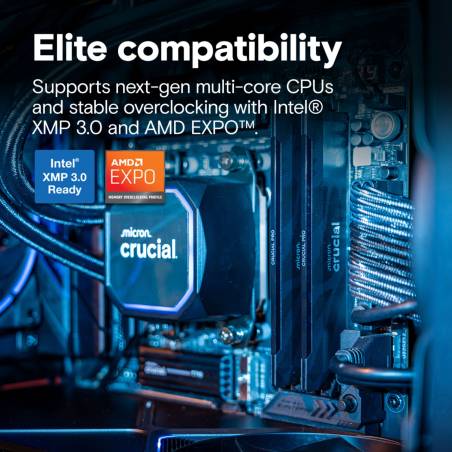 Crucial Pro DDR5-6400 Set 32GB 2x16GB UDIMM CL32 B Overclocking