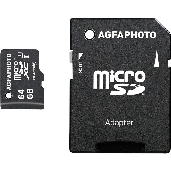 AgfaPhoto MicroSDXC UHS-I   64GB High Speed Class 10 U1 + adatt.