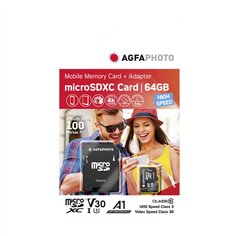 AgfaPhoto MicroSDXC UHS-I   64GB High Speed Class 10 U1 + adatt. 2