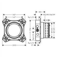 Hansgrohe iBox universale 2 corpo incasso 2
