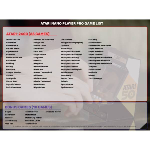 dreamGear My Arcade NANO PLAYER PRO 4.8   ATARI