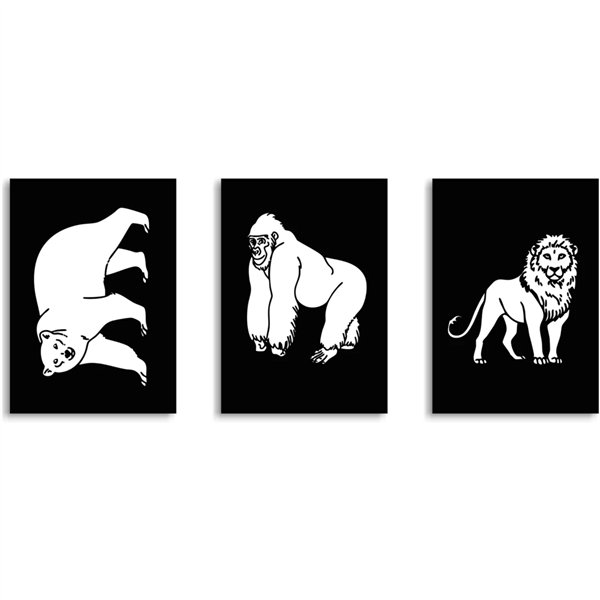 Kidywolf Illuminated Wall Decoration Kit 3-pieces Animals