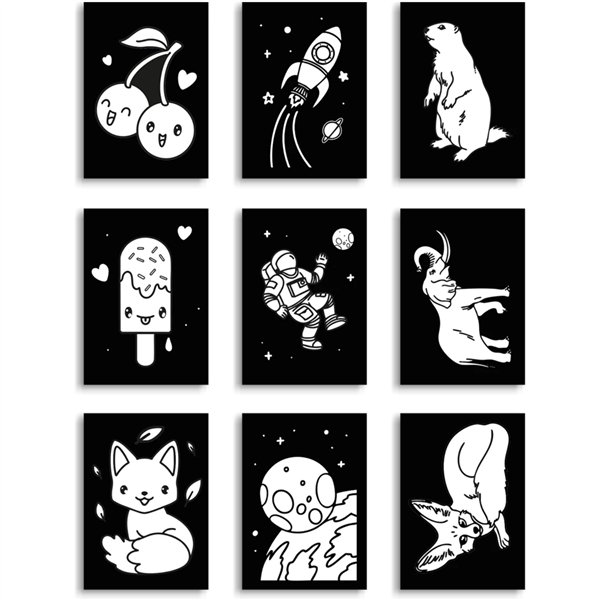 Kidywolf Illuminated Wall Decoration Set 9-pieces