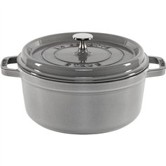Staub La Cocotte 24cm round, with Steamer Insert, Graphite 2