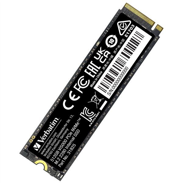 Verbatim Vi5000 M.2 SSD    512GB PCIe4 NVMe                 31825