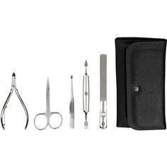 Zwilling set manicure pedicure 5 pz. con pinza unghie, pelle