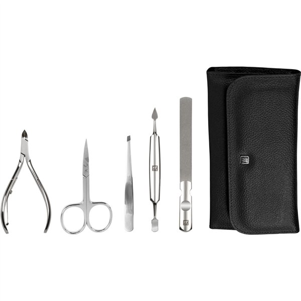Zwilling set manicure pedicure 5 pz. con pinza unghie, pelle