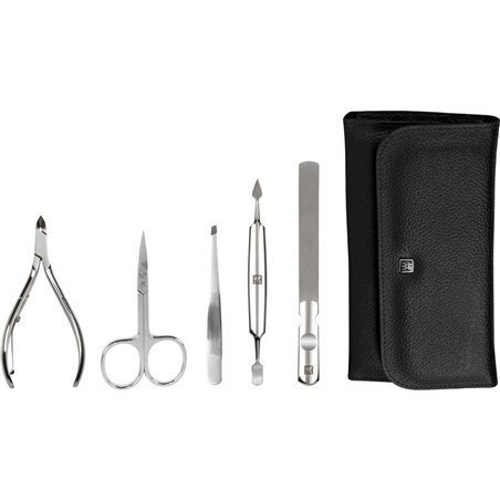 Zwilling set manicure pedicure 5 pz. con pinza unghie, pelle