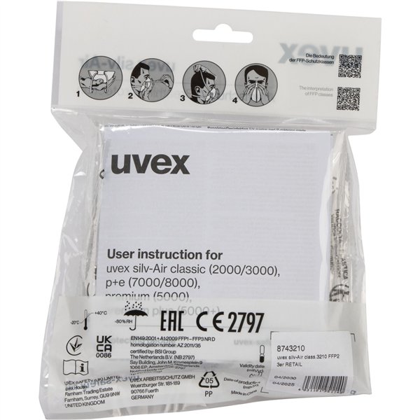 uvex silv-Air class.3210 FFP2 3x