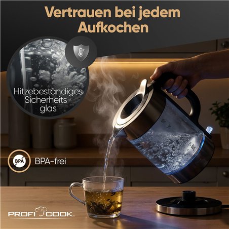Proficook PC-WKS 1322 G darkinox LED  1,7L