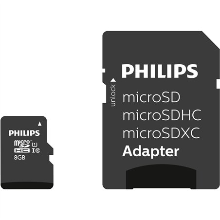 Philips MicroSDHC Card       8GB Class 10 UHS-I U1 incl. adatt.
