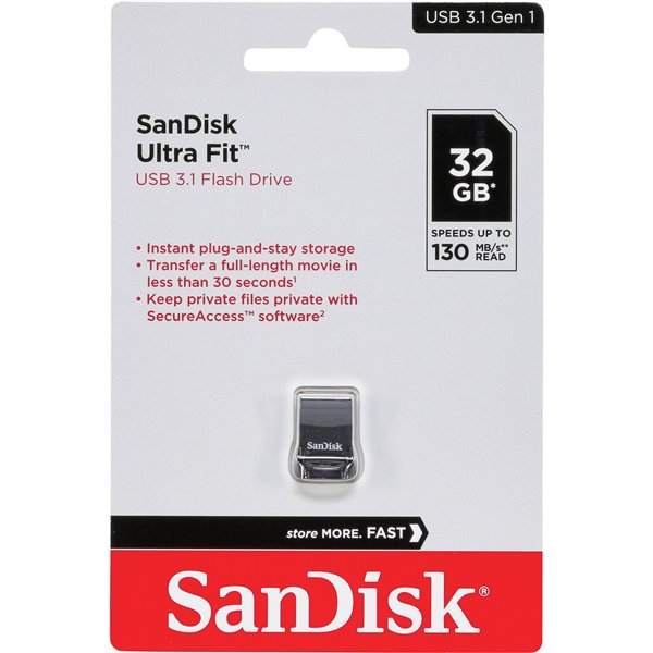 SanDisk Cruzer Ultra Fit    32GB USB 3.1 Small   SDCZ430-032G-G46