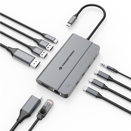 Conceptronic DONN34G 10-in-1 Dockingstation 4K 60Hz 8K 30Hz