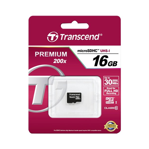 Transcend microSDHC 16GB Class 10
