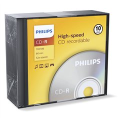 1x10 Philips CD-R 80Min 700MB 52x SL