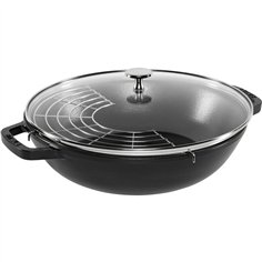 Staub Wok 30 cm with Lid Black, Cast Iron 2
