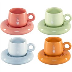 Bialetti Set 4 Tassen inkl. Untertassen mercato della frutta