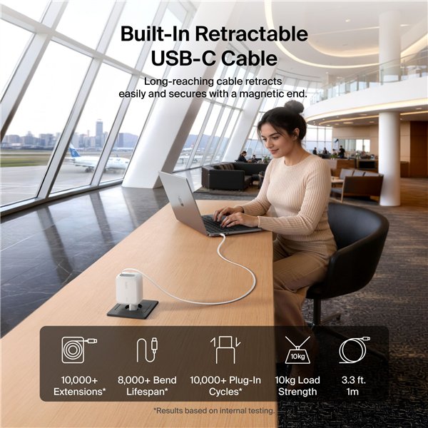 Belkin BOOST Charge Pro 67W Dual GaN einziehb.Kabel ws WCH022kqWH