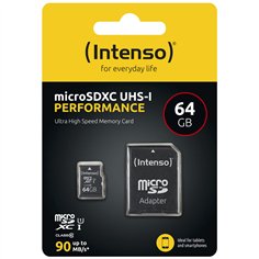 Intenso microSDXC           64GB C10 UHS-I U1 Performance Adapte