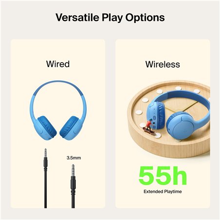 Belkin Soundform Mini 2 Wireless On-Ear Kids blue .AUD012hqBL