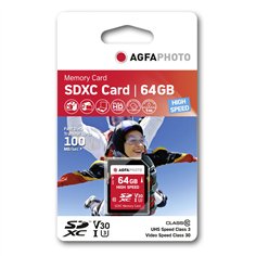AgfaPhoto SDXC scheda 64GB High Speed Class 10 UHS I
