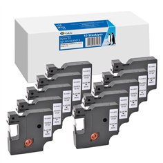 10x G&G nastro 12mm x 7m nero comp.c. Dymo D1/ 45013/ S0720530