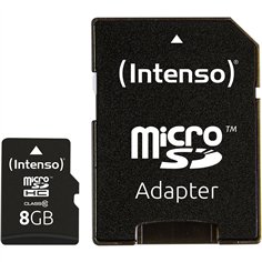 Intenso microSDHC            8GB C10 + Adapter            3413460