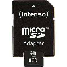 Intenso microSDHC            8GB C10 + Adapter            3413460 2