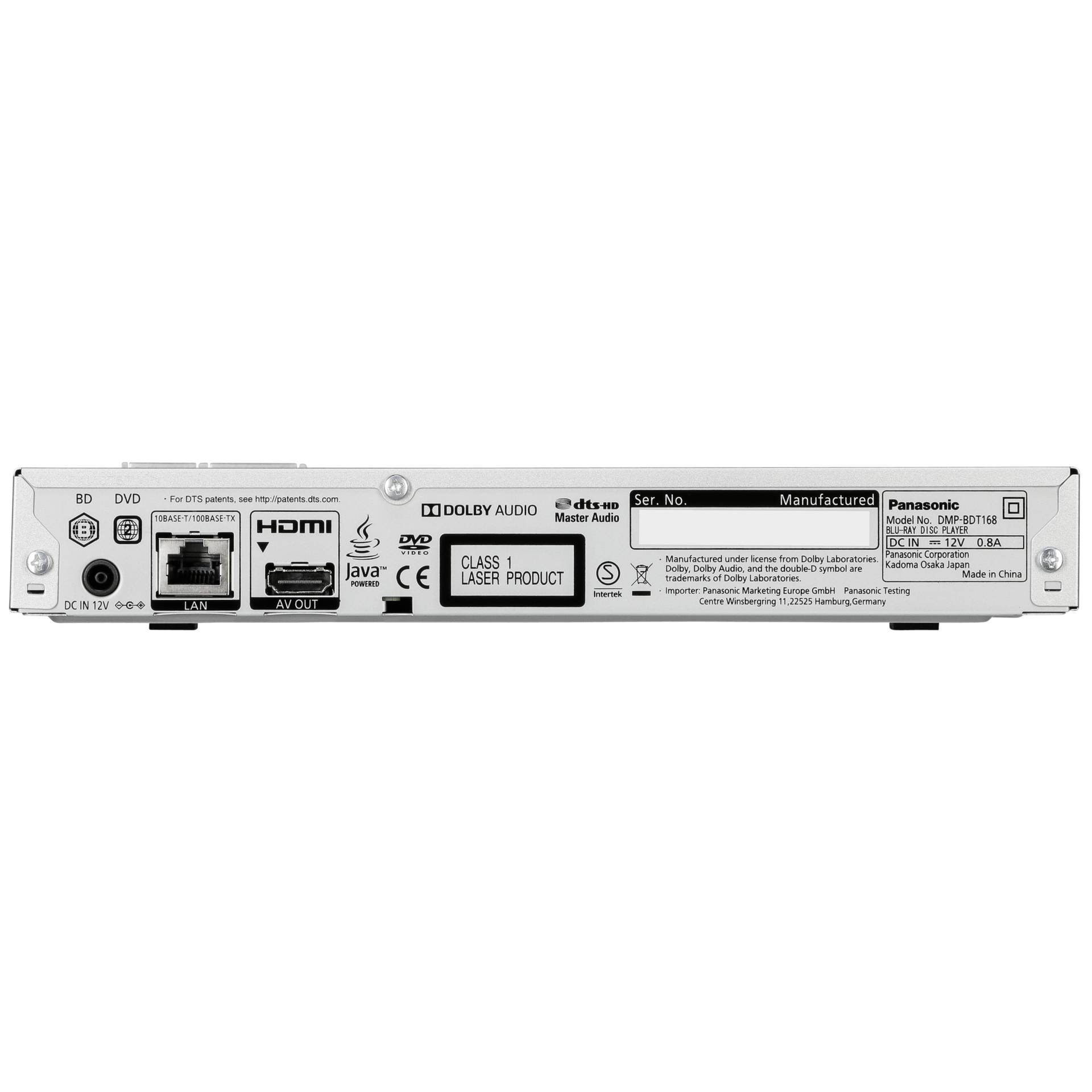 Panasonic DMP-BDT168EG argento