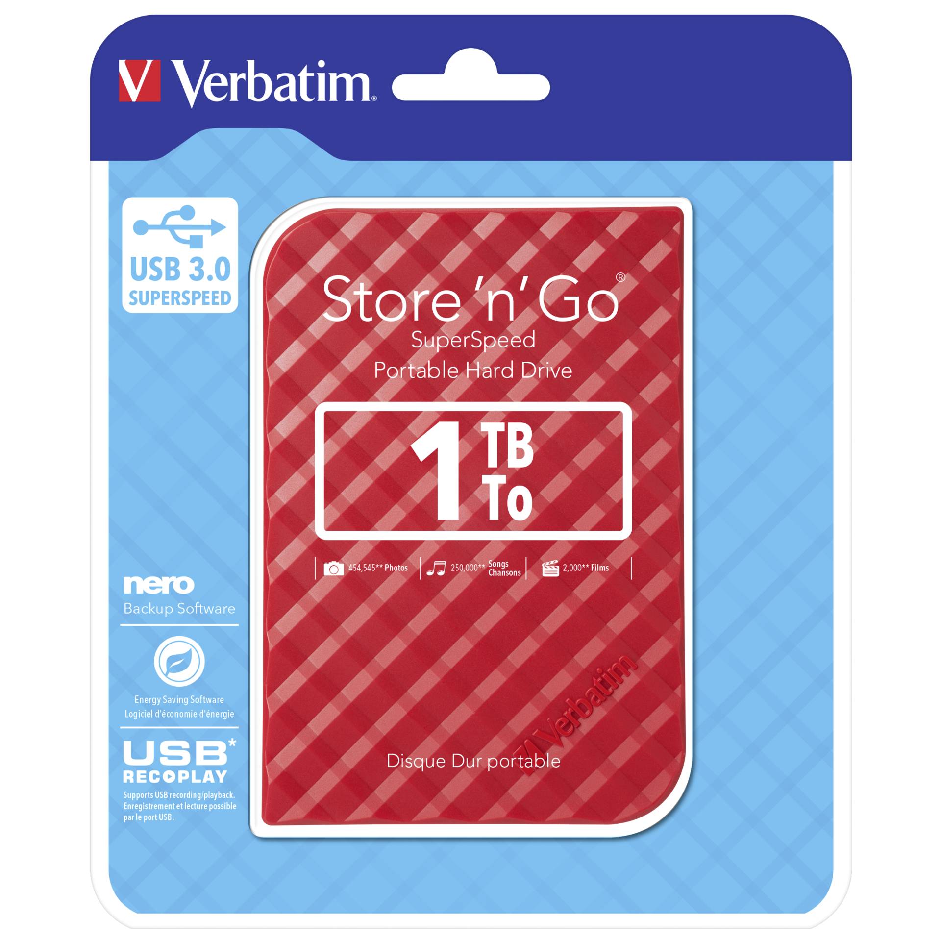 Verbatim Store n Go Portable 1TB USB 3.0 rosso