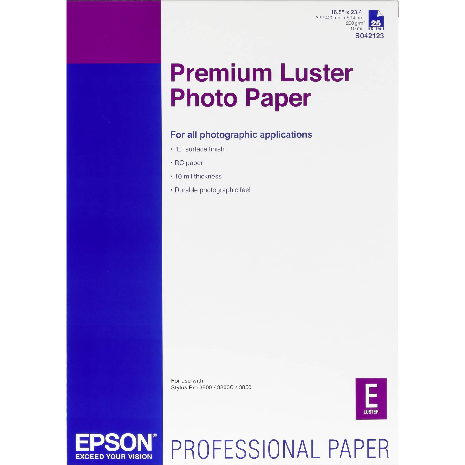Epson Premium Luster Photo Paper A 2 25 fogli, 250 g     S 0
