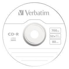 1x10 Verbatim CD-R 80 700MB 52x Data Life Slim custodia 2