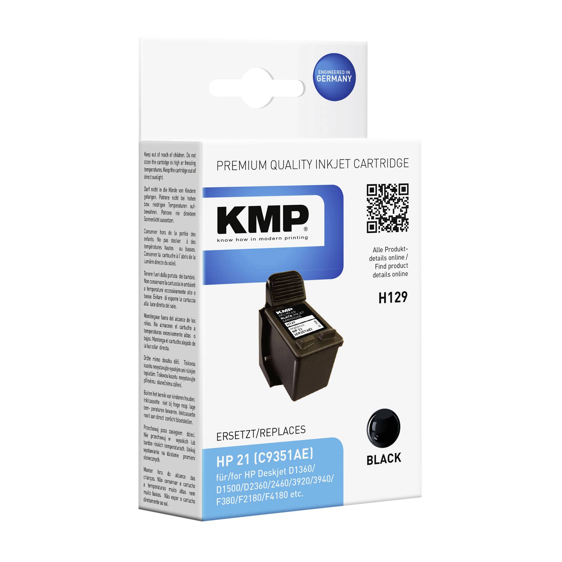 KMP H129 cartuccia nera compatibile con HP C 9351 AE