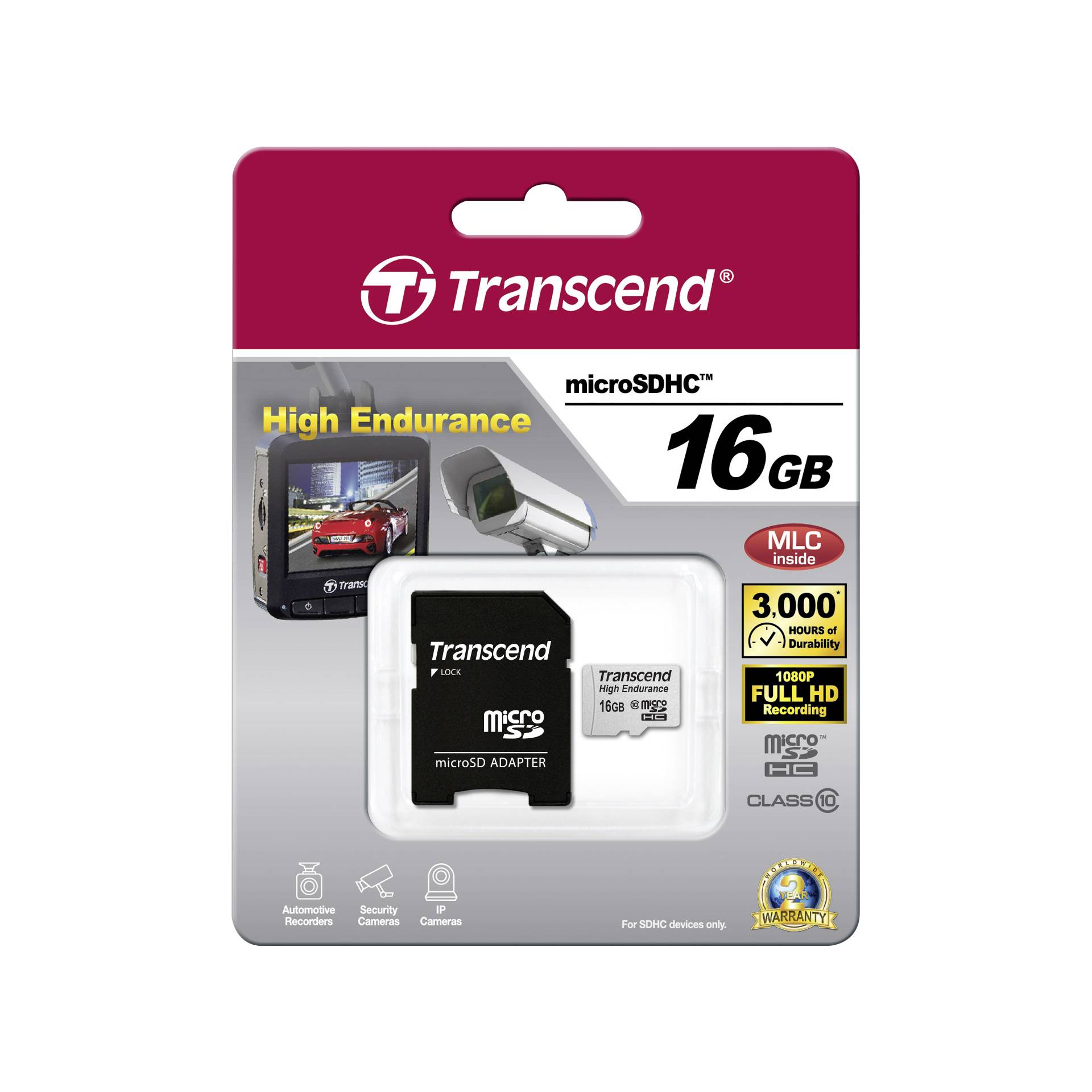 Transcend microSDHC 16GB Class 10 MLC High Endurance 2