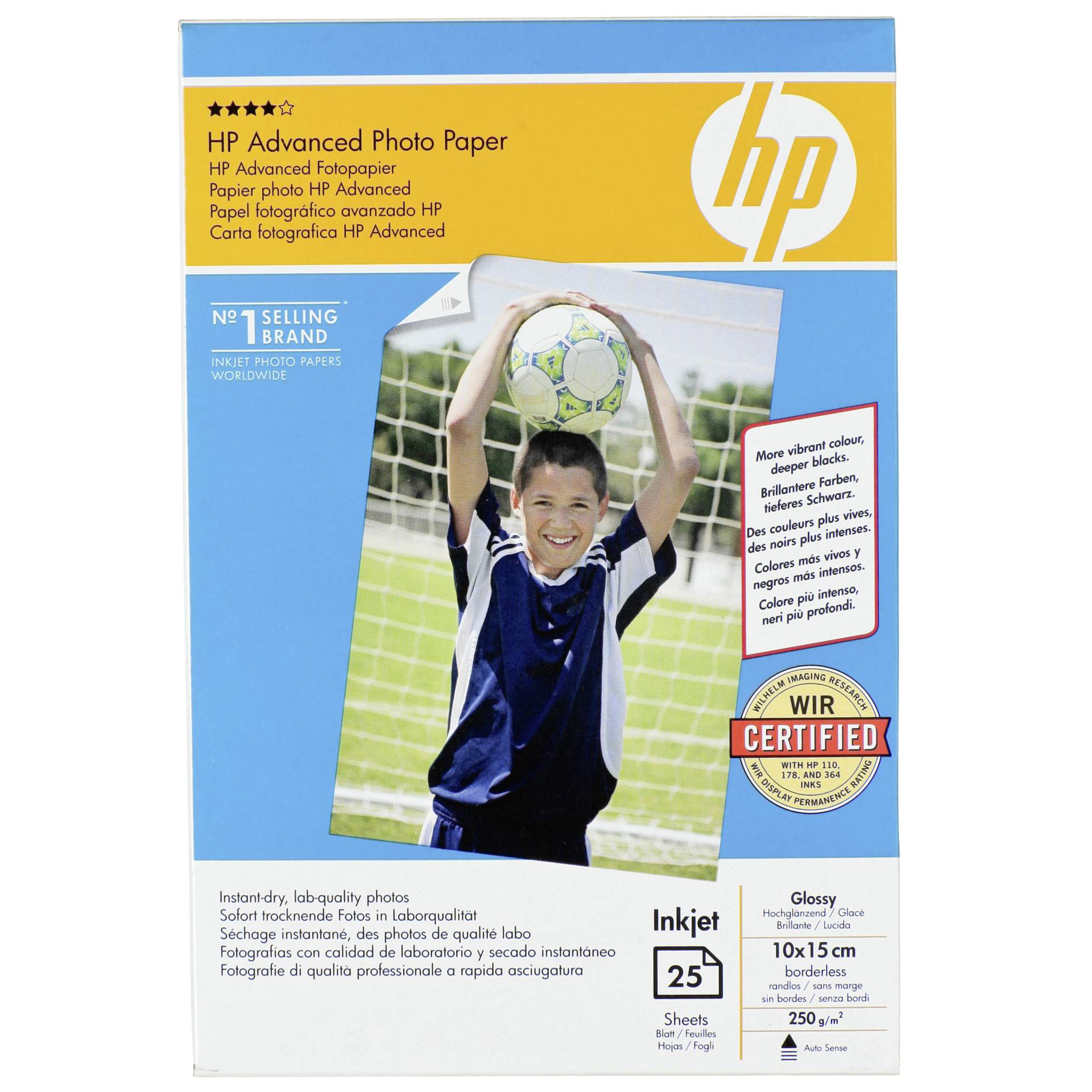 HP carta per foto lucido 10x15, 25 p.  250 g Advance Ph.