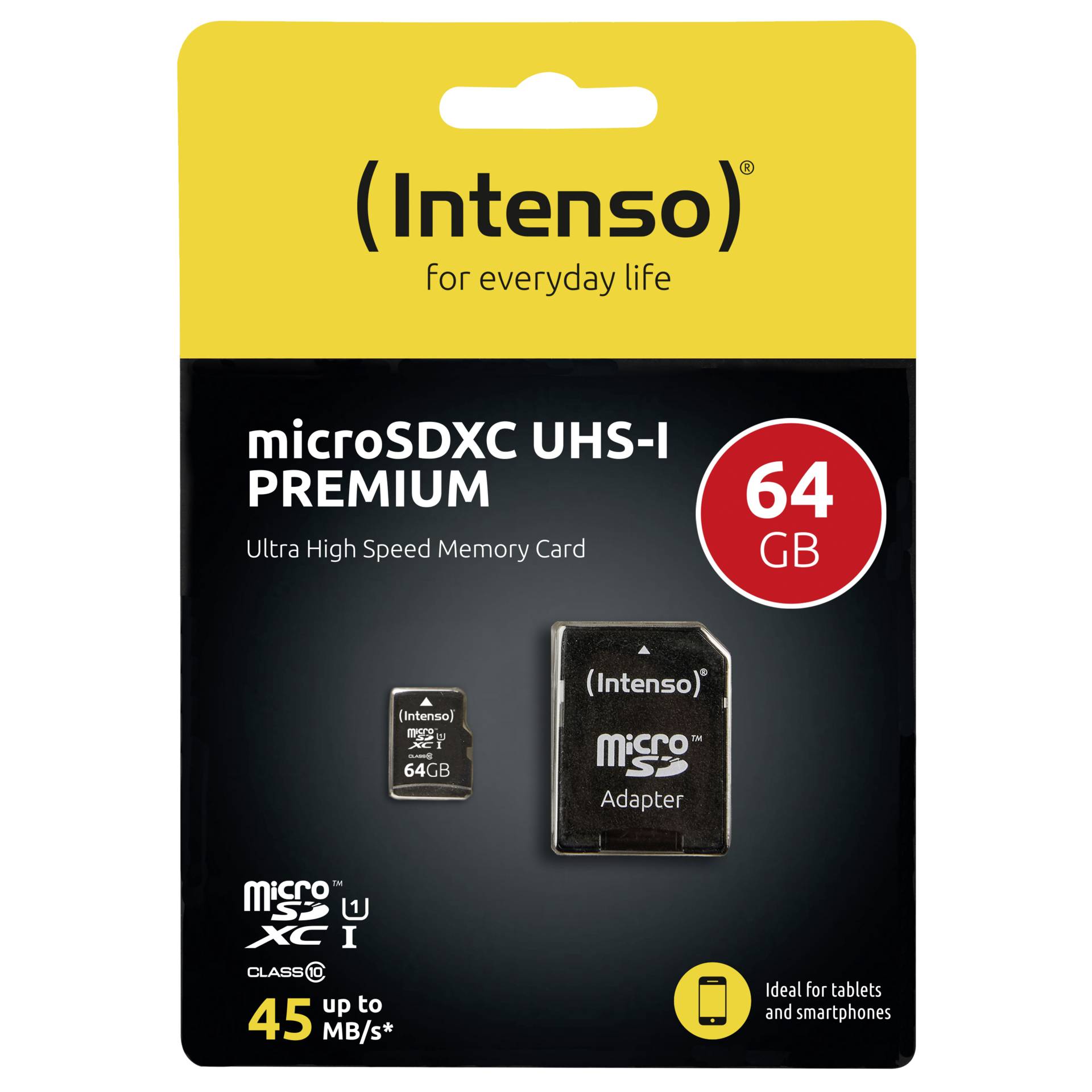 Intenso microSDXC Card      64GB Premium Class 10 UHS-I