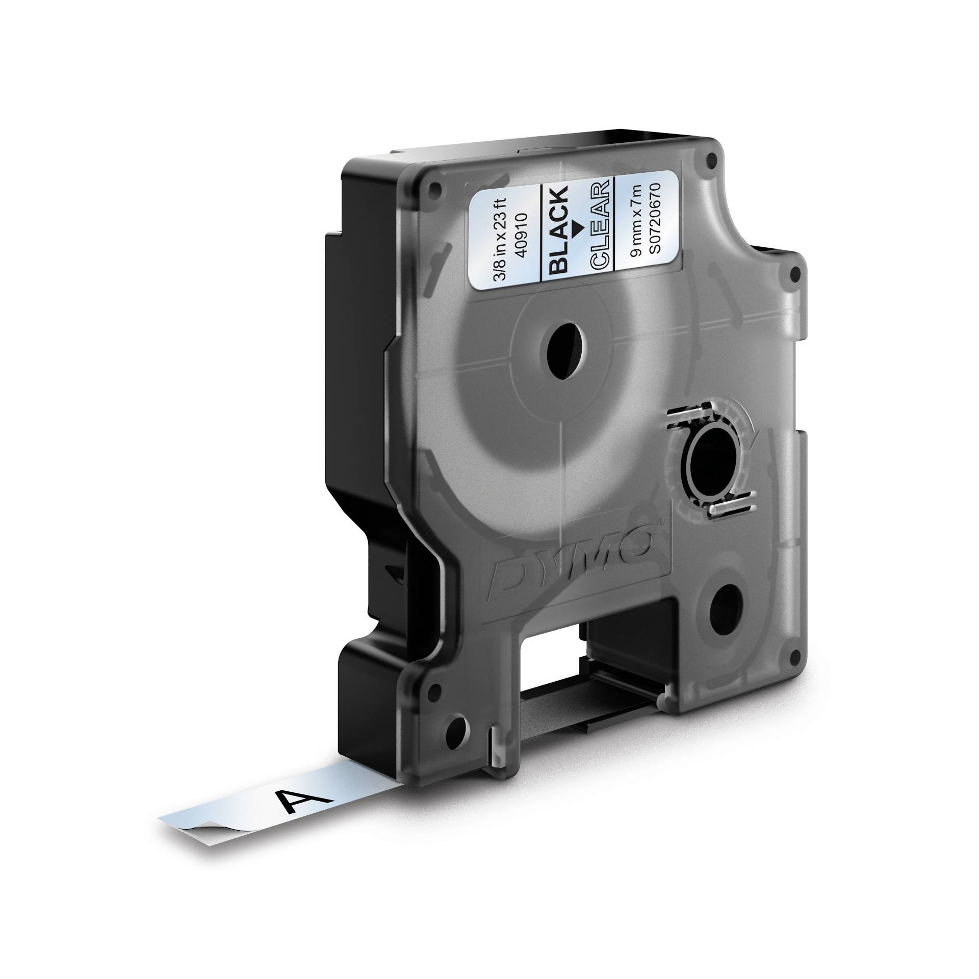 Dymo D1 nastro      9 mm x 7 m nero    su  trasparente    40