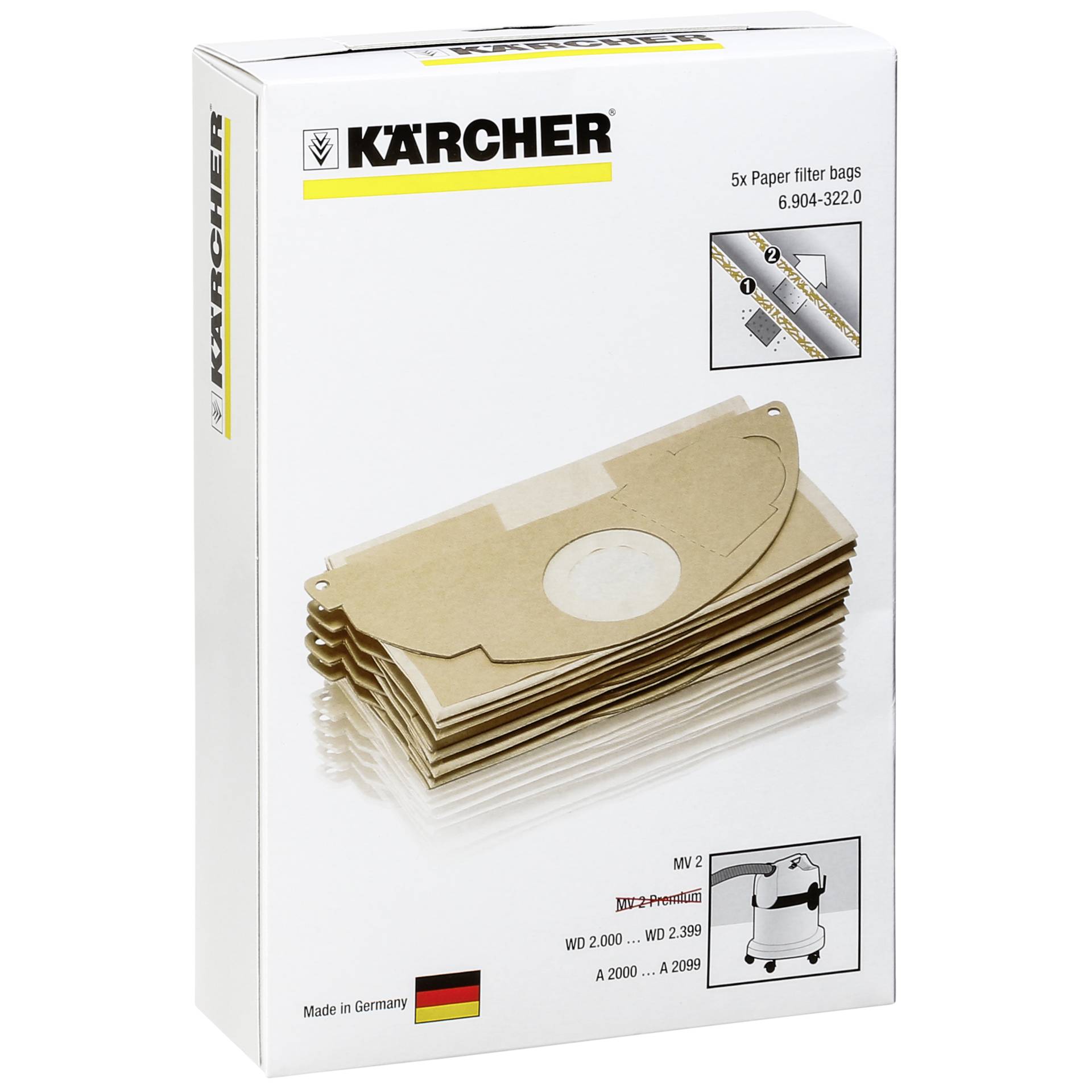Kärcher sacchetti filtri 5 pezzi per MV 2 Serie