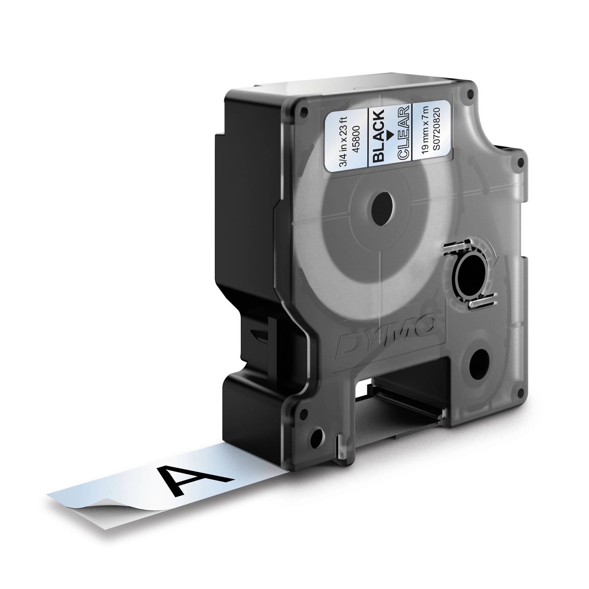 Dymo D1 nastro      19 mm x 7 m nero    su  trasparente    4 2
